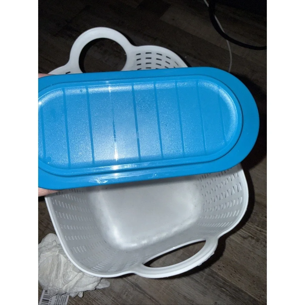 Tupperware Butter Single Stick Dish Aquamarine Peacock Blue New